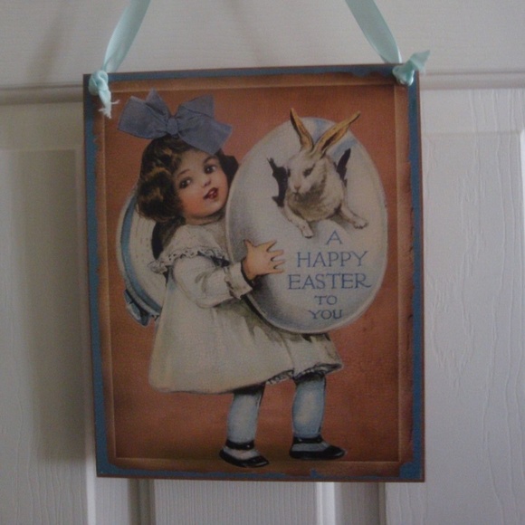 Easter Vintage  Reproduction Postcard Print Hanging Plaque New *CHOICE * - Picture 6 of 7